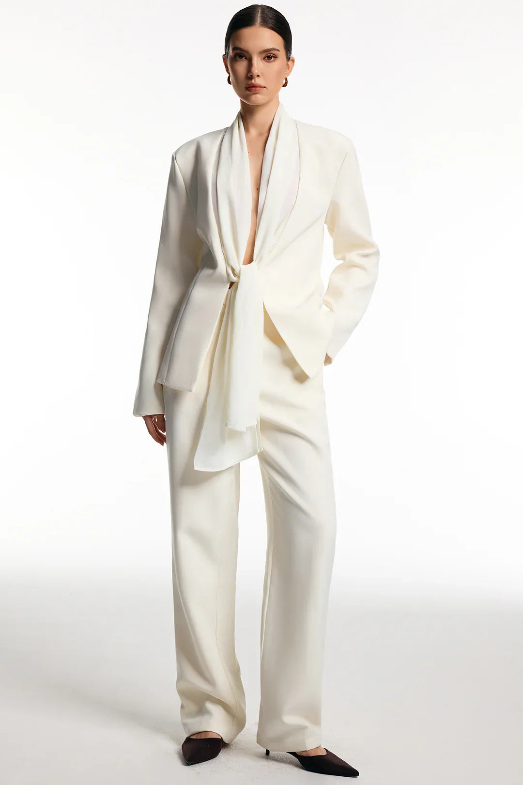 Şal Detaylı Blazer Ceket