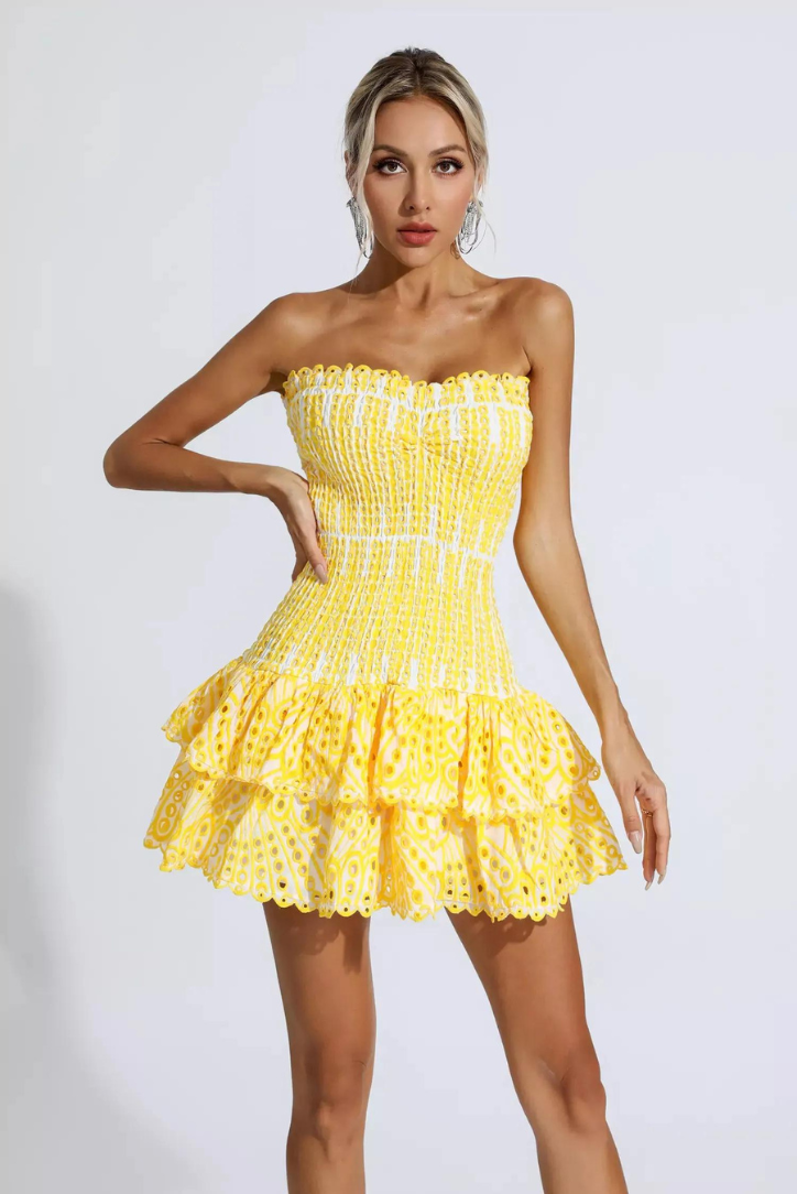 Monaco Mini Elbise - Sarı