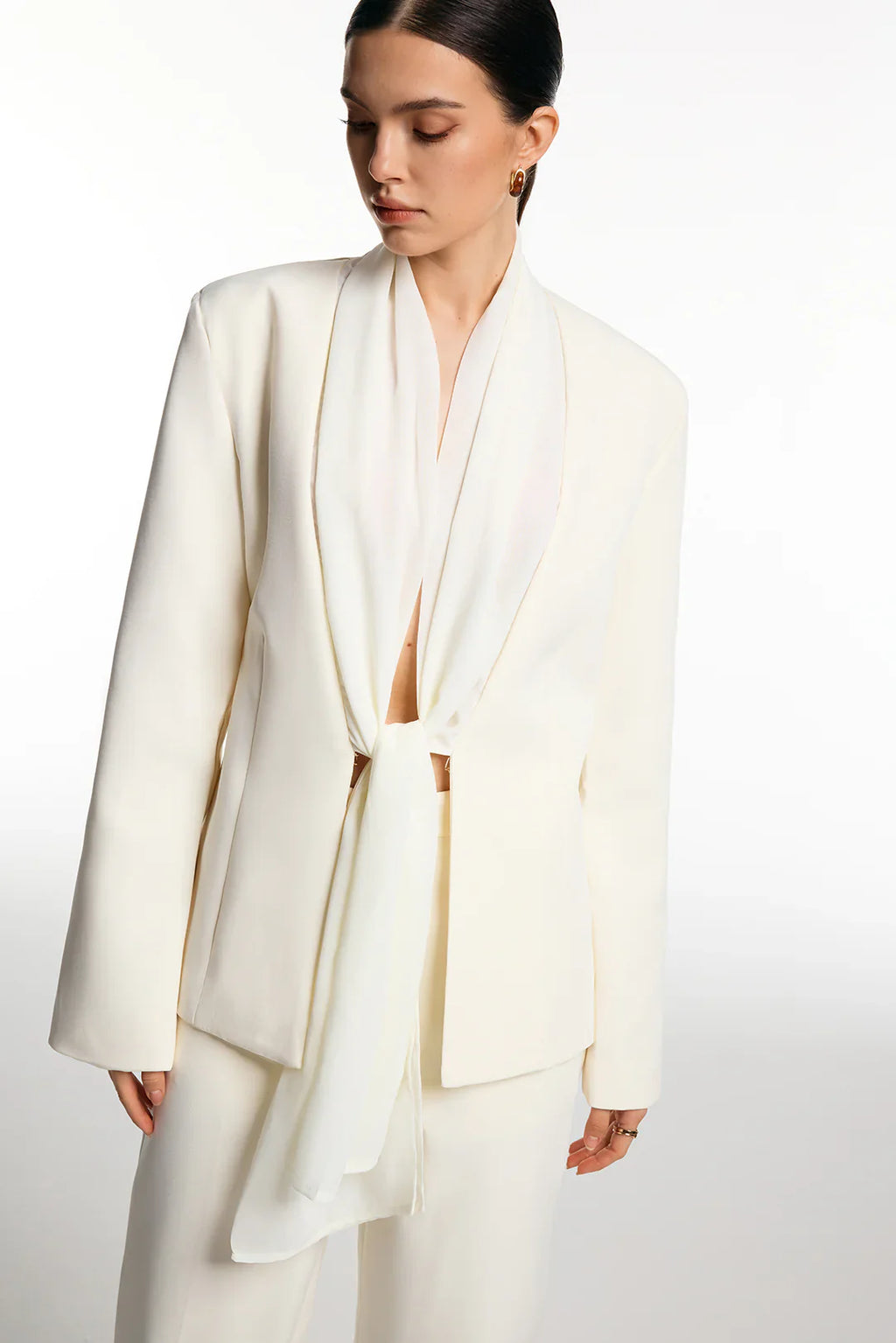 Şal Detaylı Blazer Ceket