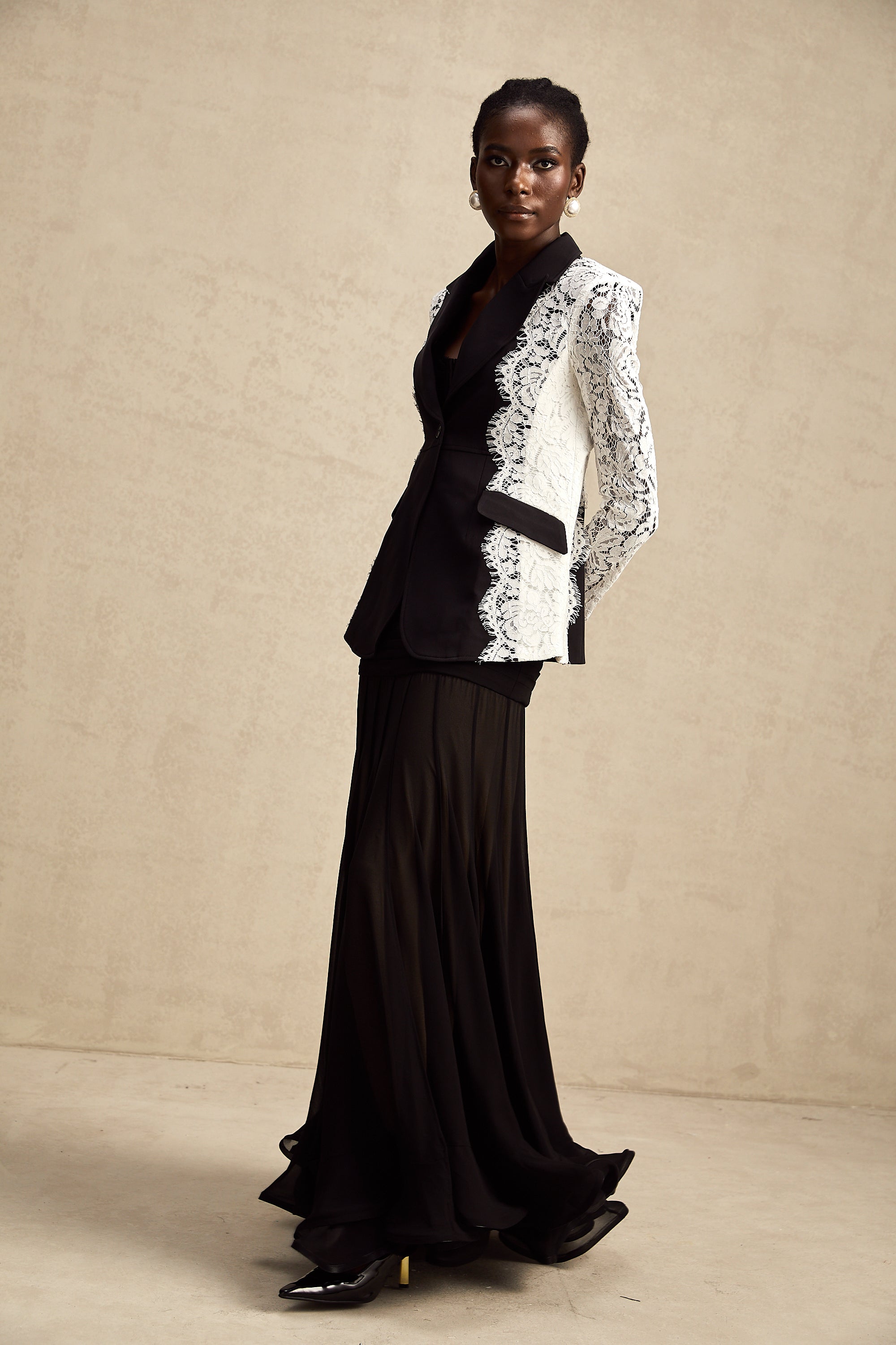 Sandrine dantel blazer ceket