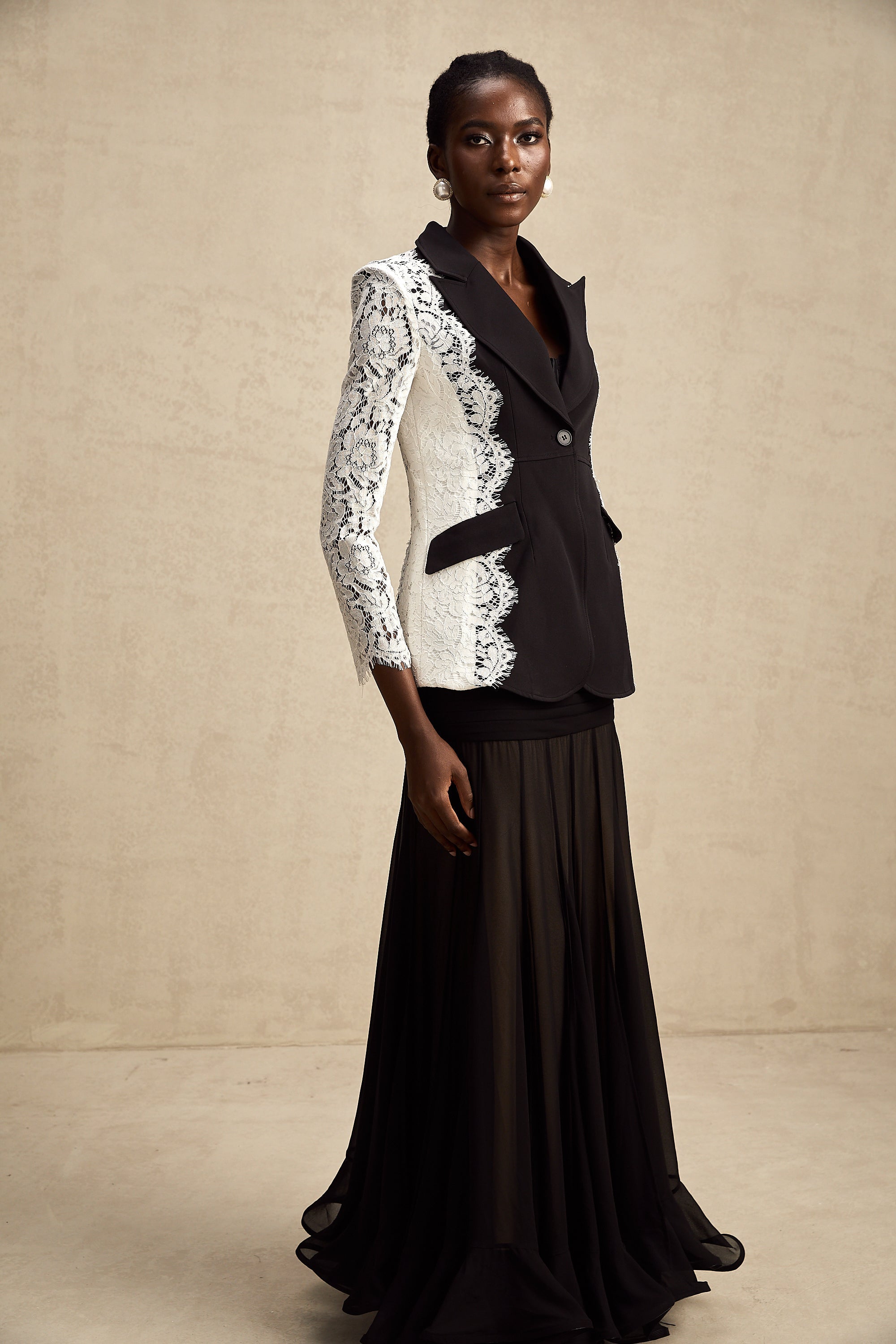 Sandrine dantel blazer ceket