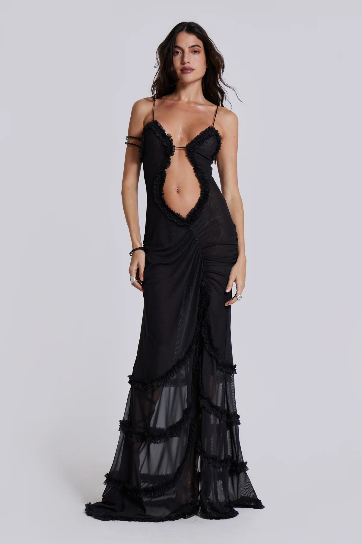 Alondra Cutout Transparan Elbise