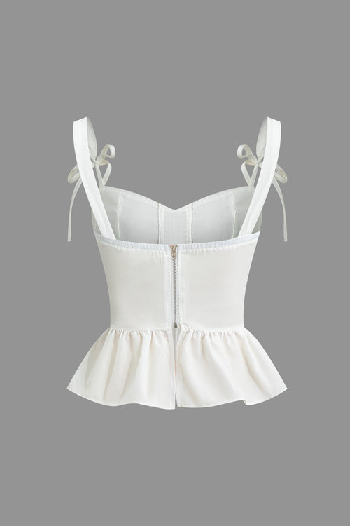 Bow-Tie Askılı Peplum Büstiyer