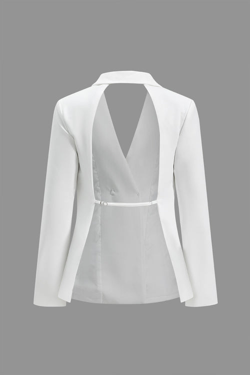 Çentikli Yaka Sırtı Açık Blazer