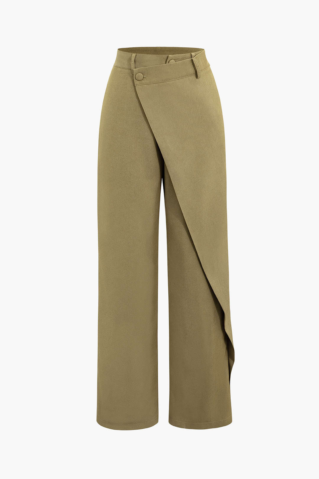 Drape Wrap Düz Paça Takım Pantolon