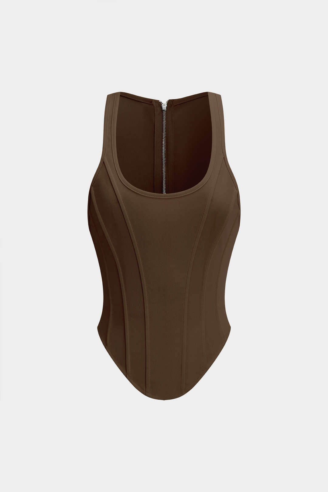 Fermuarlı Bağlamalı Korseli Bel Tank Top