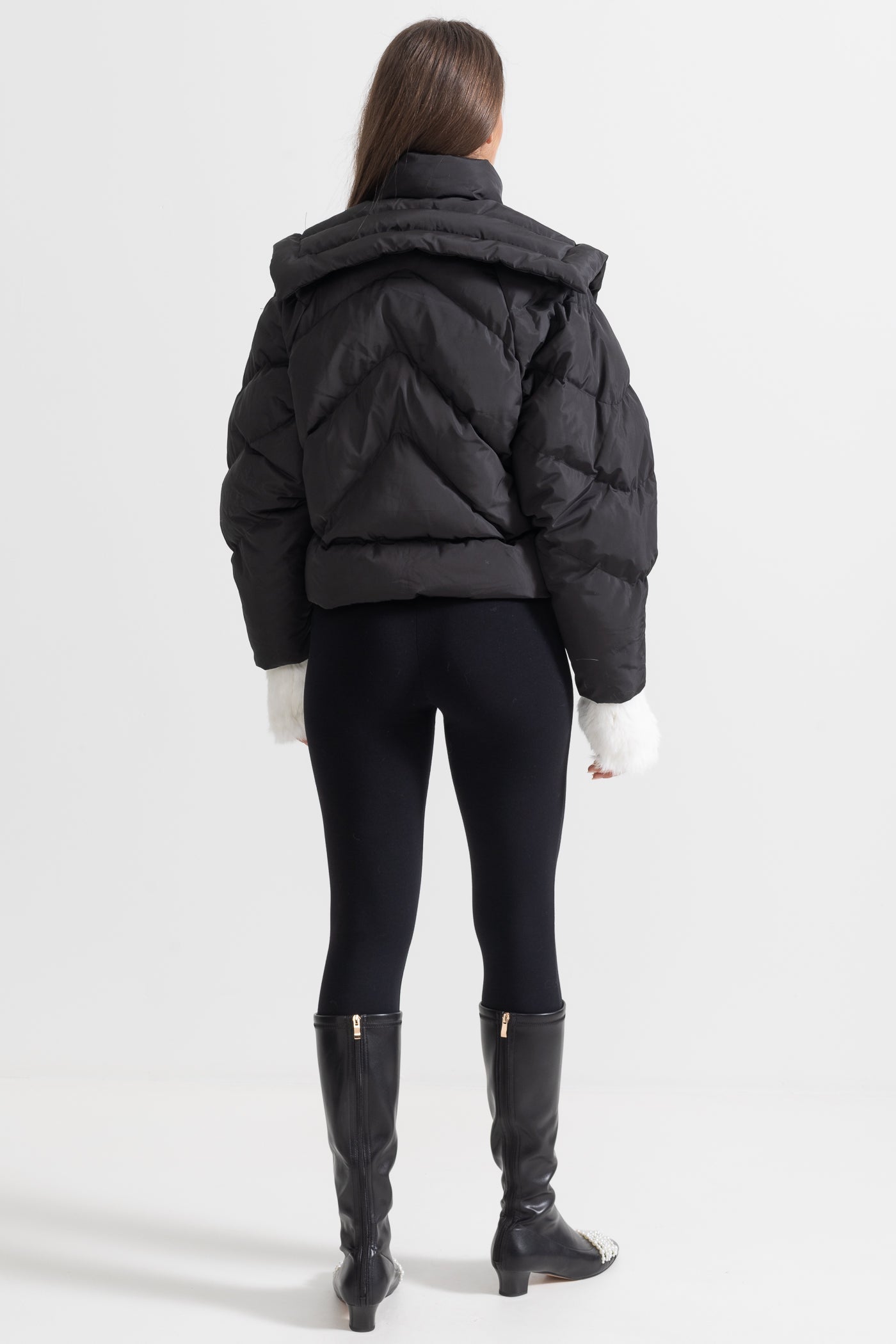 puffer siyah mont