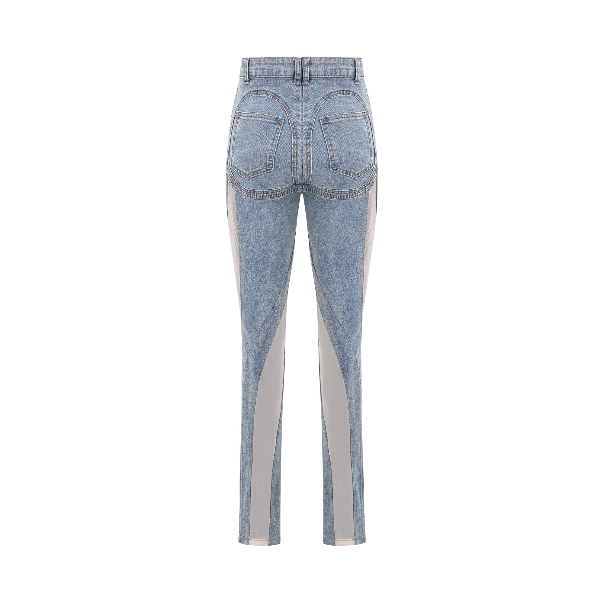 Aélis Şeffaf Panelli Jean Pantolon