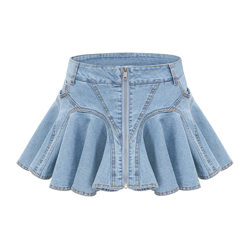 Capucine Denim Etek Kısmı Farbalalı Etek