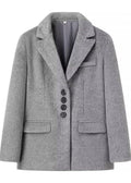 Bella Oversize Yün Dokulu Blazer Ceket