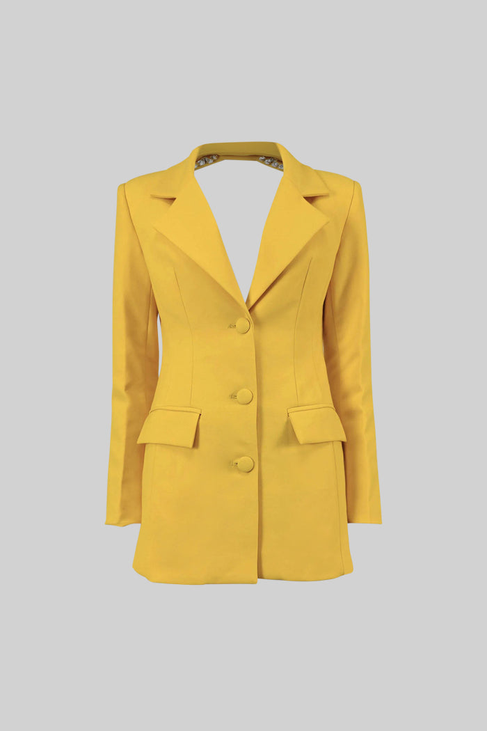 Sırt işlemeli blazer ceket