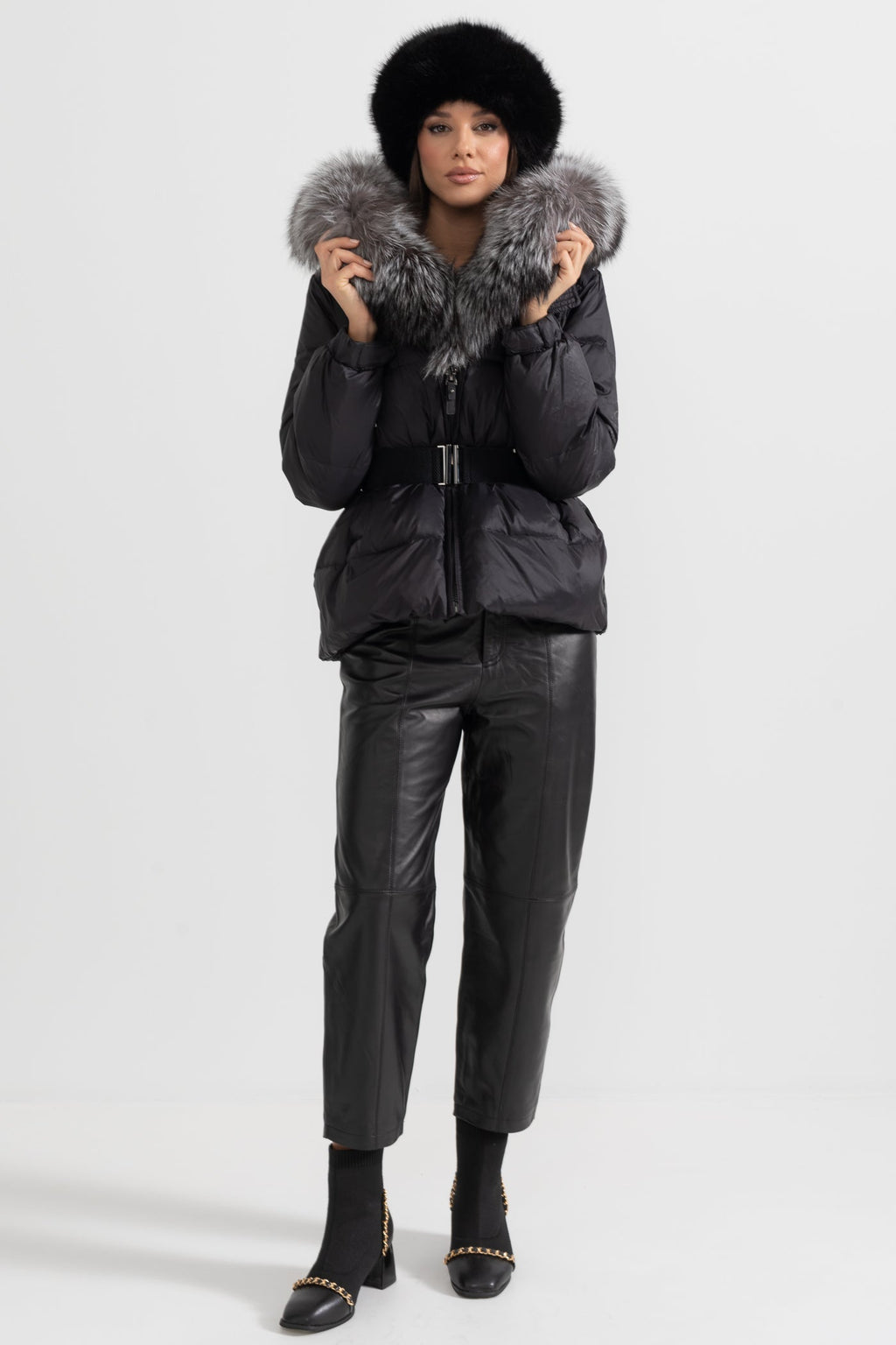 kürk yaka puffer mont
