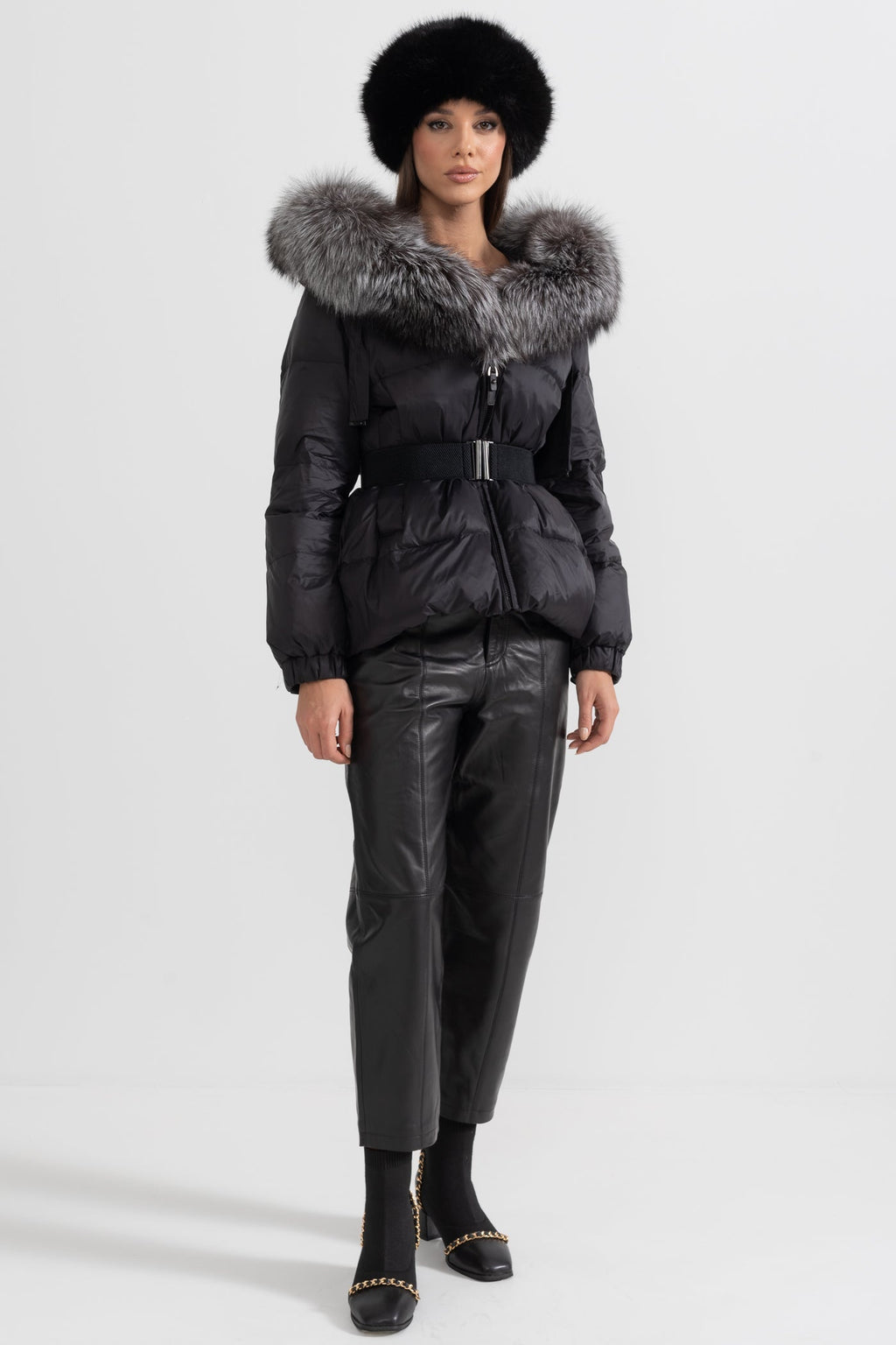 kürk yaka puffer mont