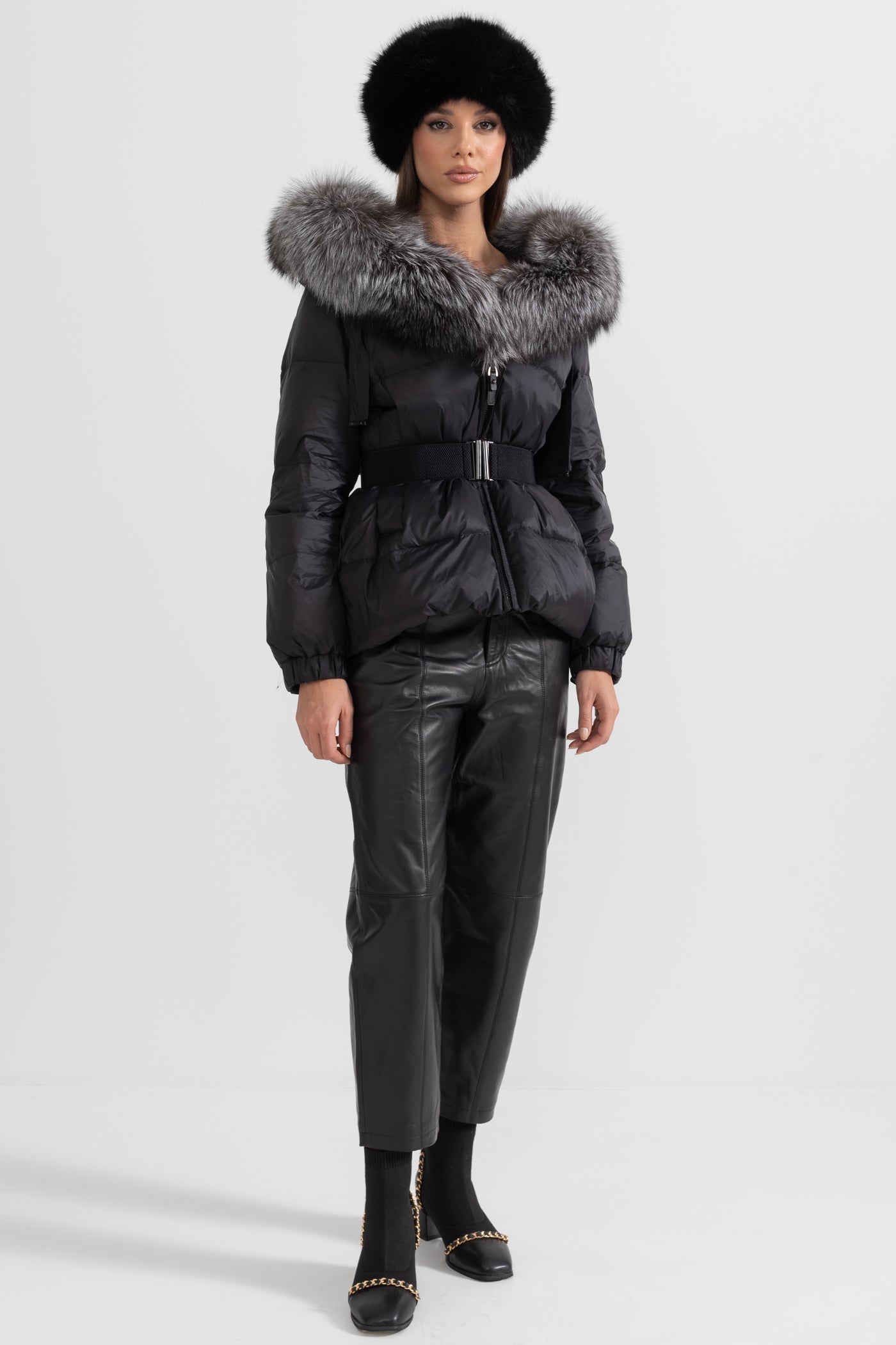 kürk yaka puffer mont