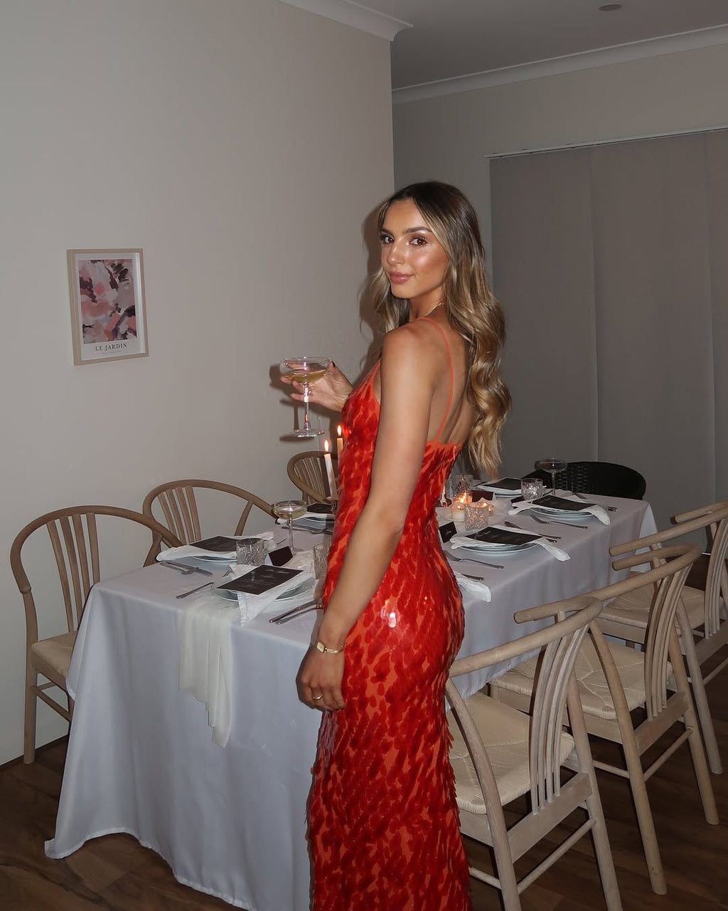 Kailani Pul Payetli Maksi Elbise