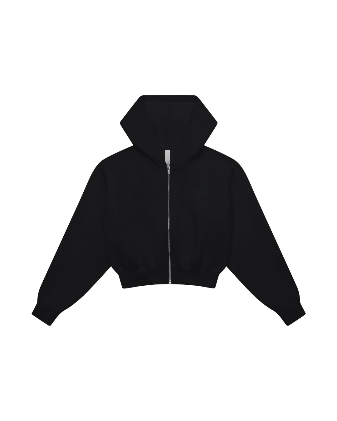 Fermuarlı Crop Hoodie