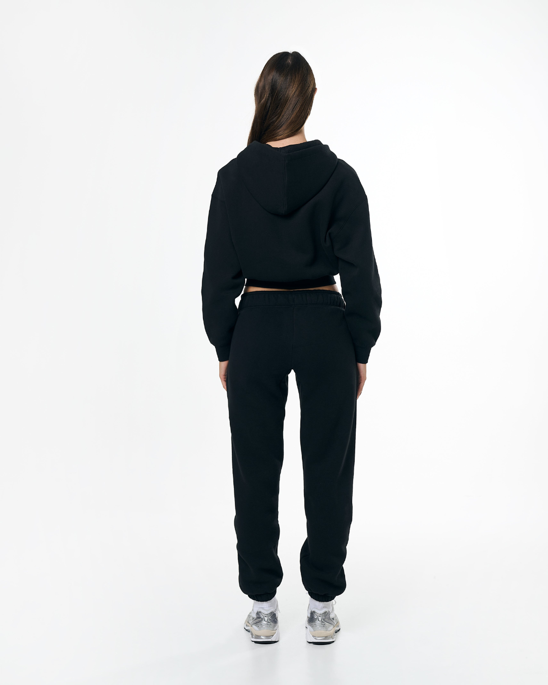 Fermuarlı Crop Hoodie