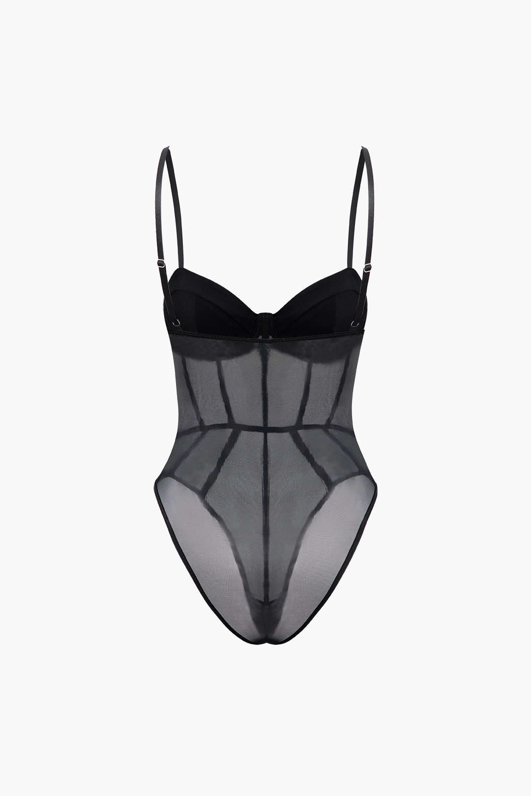 Şeffaf Büstiyer Korseli Bodysuit