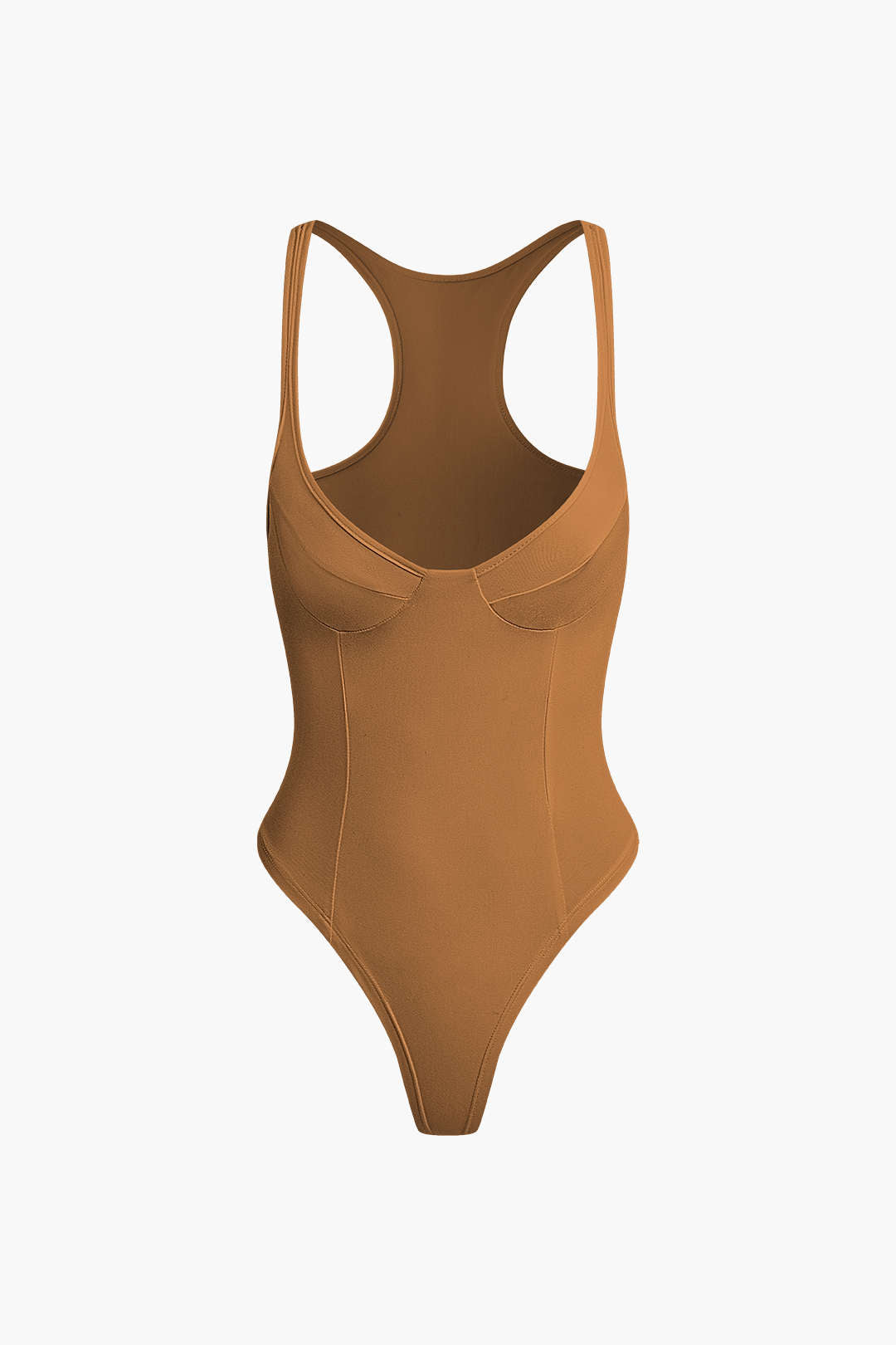 Düz Renk Derin V Yaka Bustiyer Bodysuit