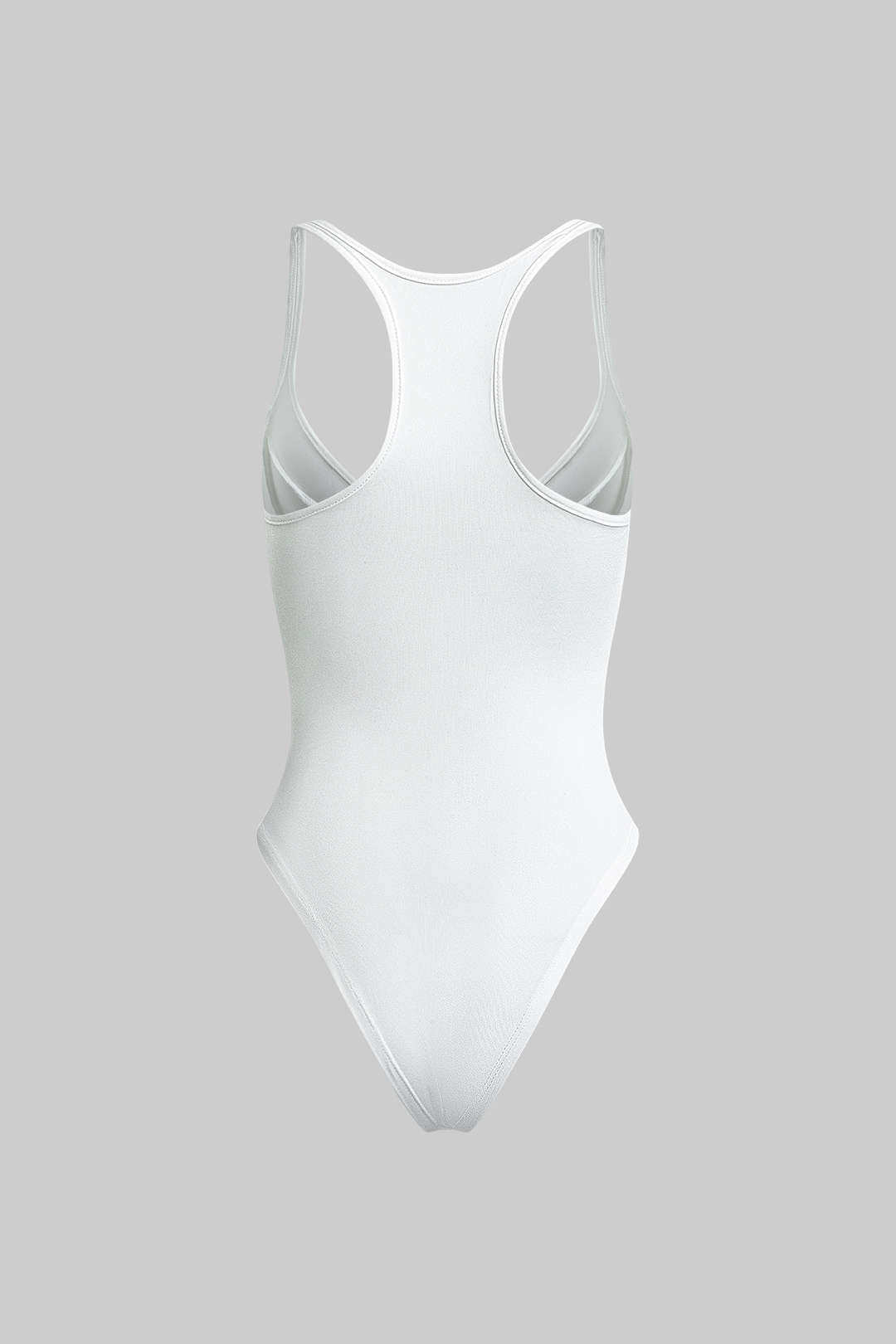 Düz Renk Derin V Yaka Bustiyer Bodysuit