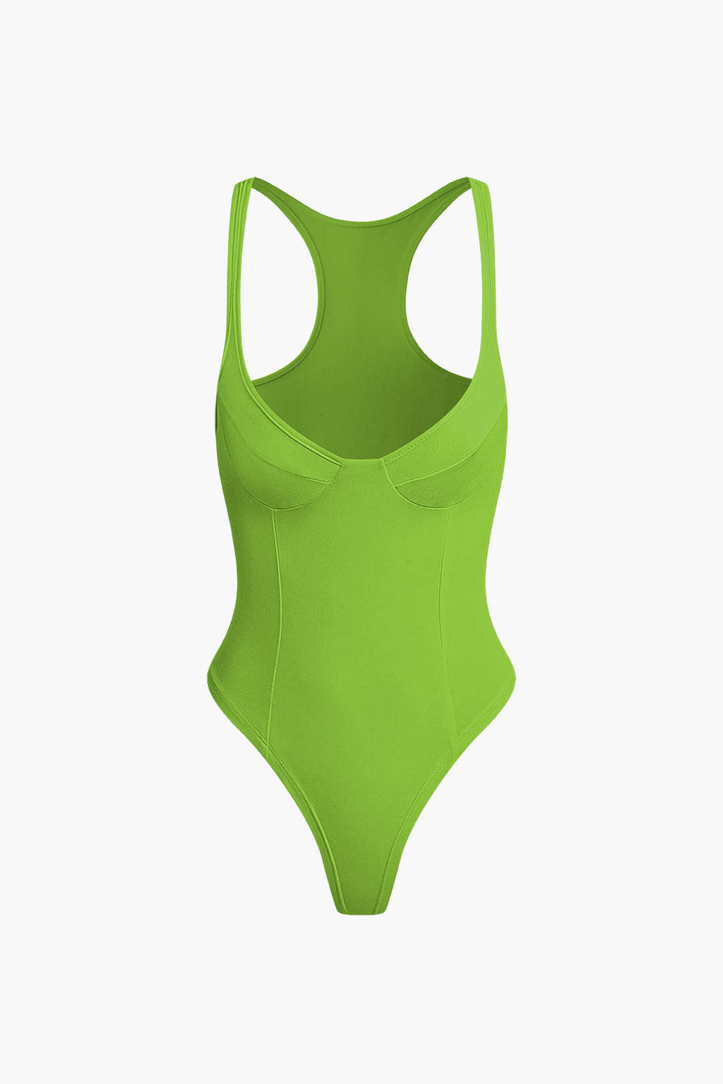 Düz Renk Derin V Yaka Bustiyer Bodysuit