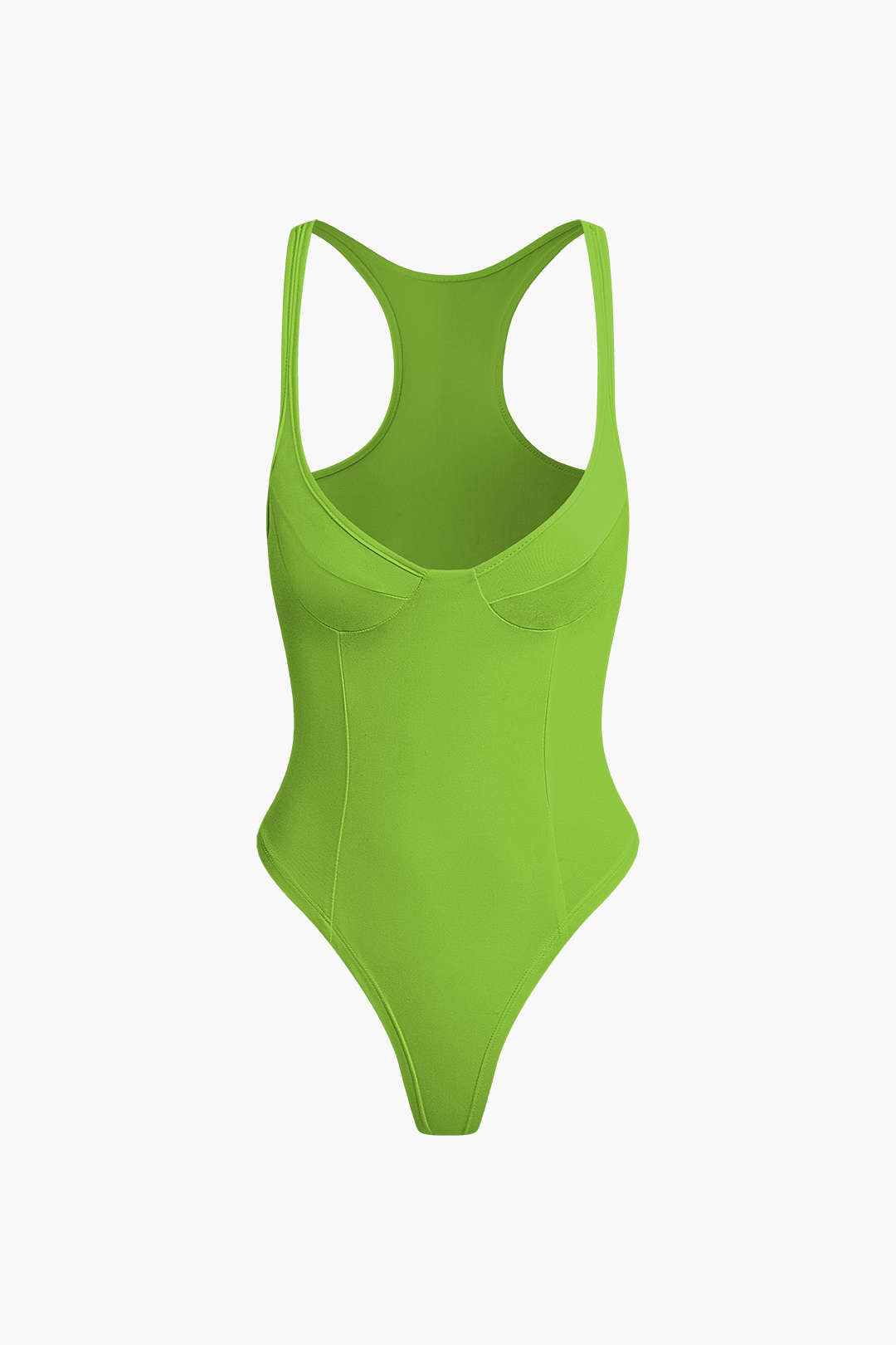 Düz Renk Derin V Yaka Bustiyer Bodysuit