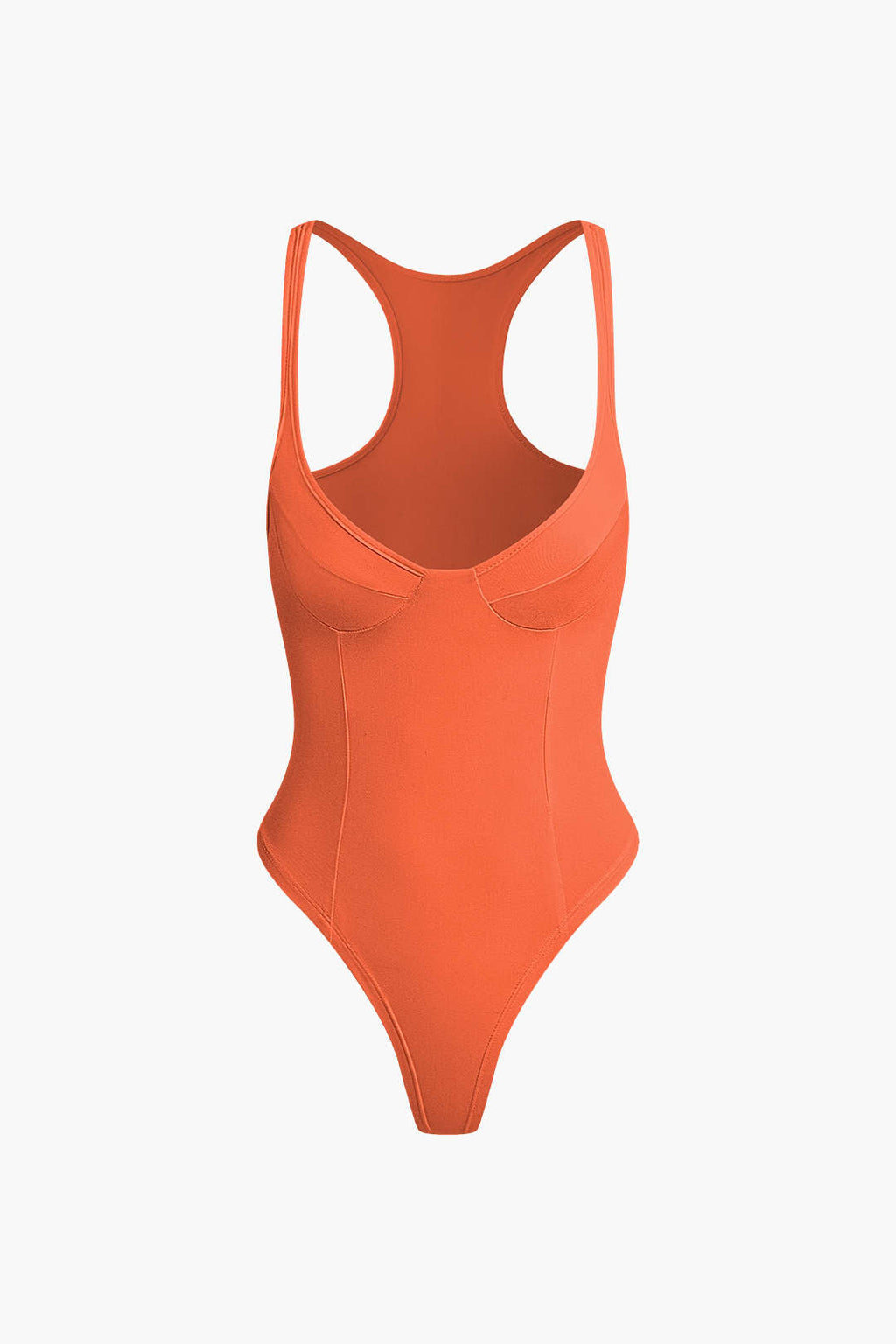 Düz Renk Derin V Yaka Bustiyer Bodysuit