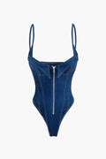 Shapewear Denim Askılı Bodysuit