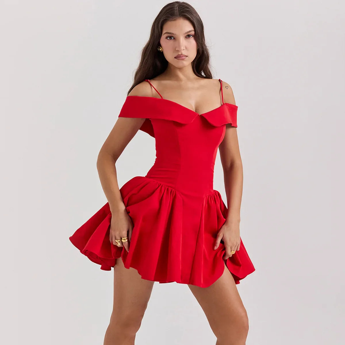 Elida Floral Mini Elbise