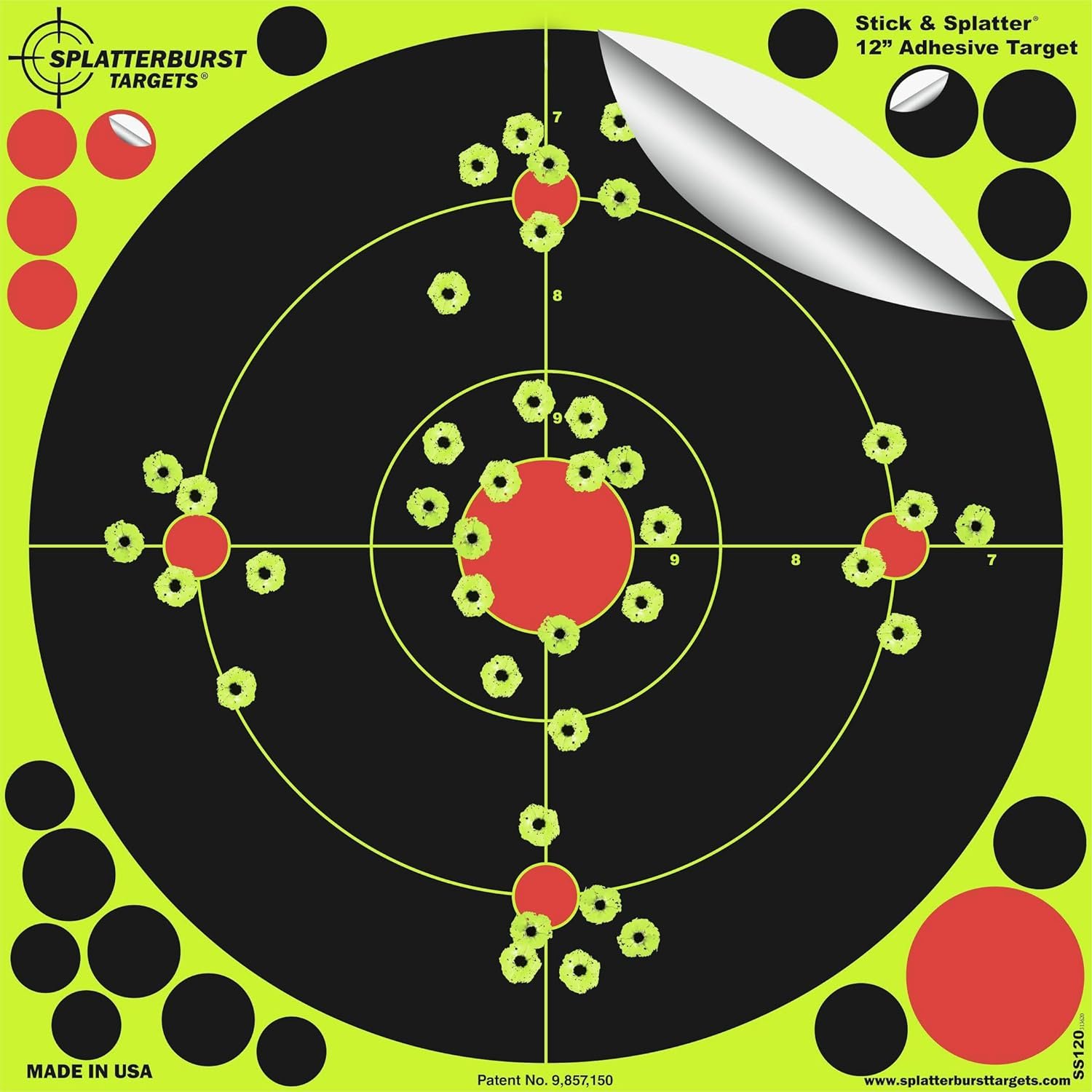 81-Ijy8Lj4L._AC_SL1500_.jpg Splatterburst Targets -12 inch Stick & Splatter Self Adhesive Shooting Targets - Image 1