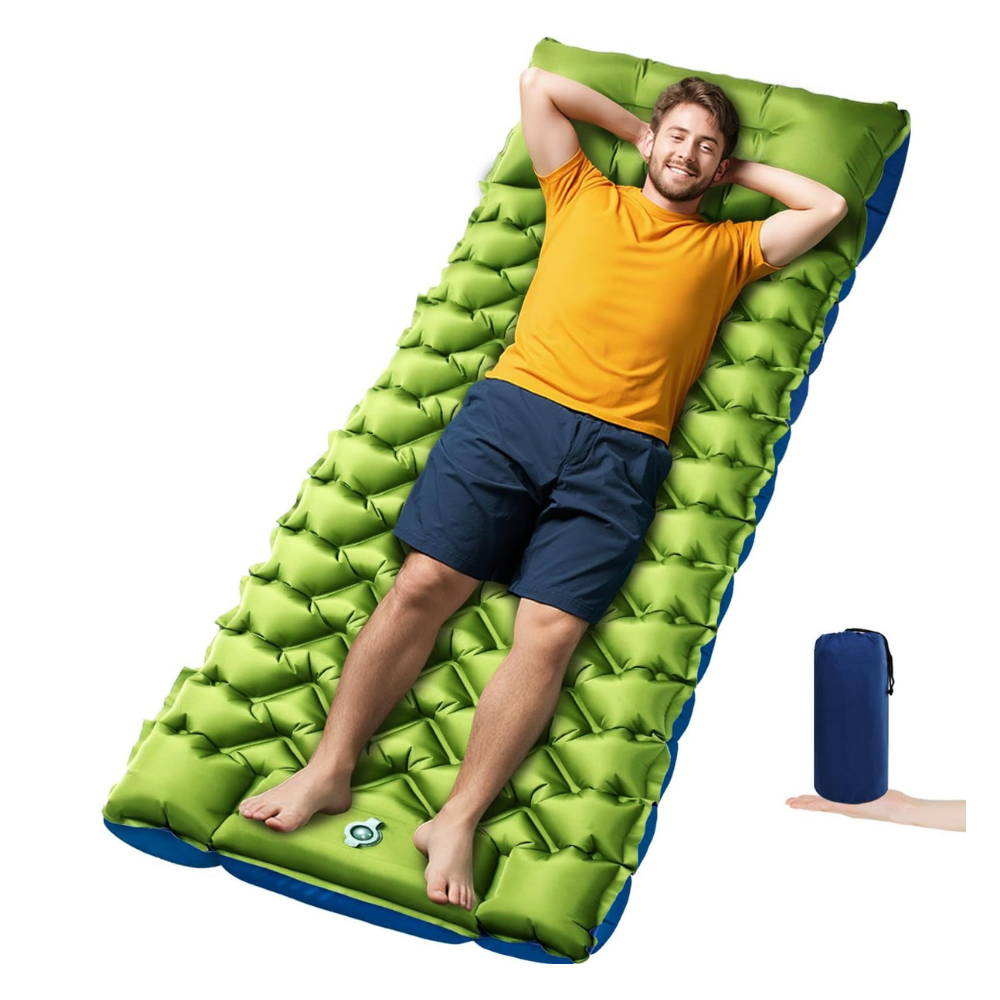 Untitled design - 2026-02-18T085237.184 Camping Sleeping Pad, 4in Thick Ultralight Inflatable Camping Mat with Pillow - Image 1