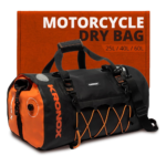 KRONOX Motorcycle Dry Bag, 60L Black Duffle