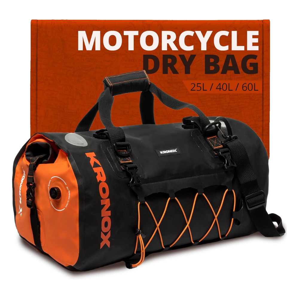 Untitled design - 2026-02-18T090008.503 KRONOX Motorcycle Dry Bag, 60L Black Duffle - Image 1