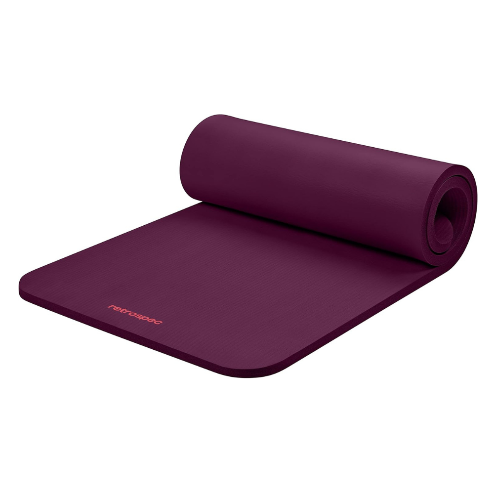 Untitled design - 2026-02-18T104358.696 Retrospec Solana Yoga Mat 1" Thick w/Nylon Strap for Men & Women - Image 1